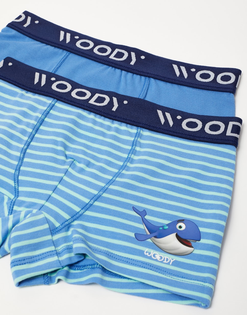 Woody Set boxershorts blauw met walvis
