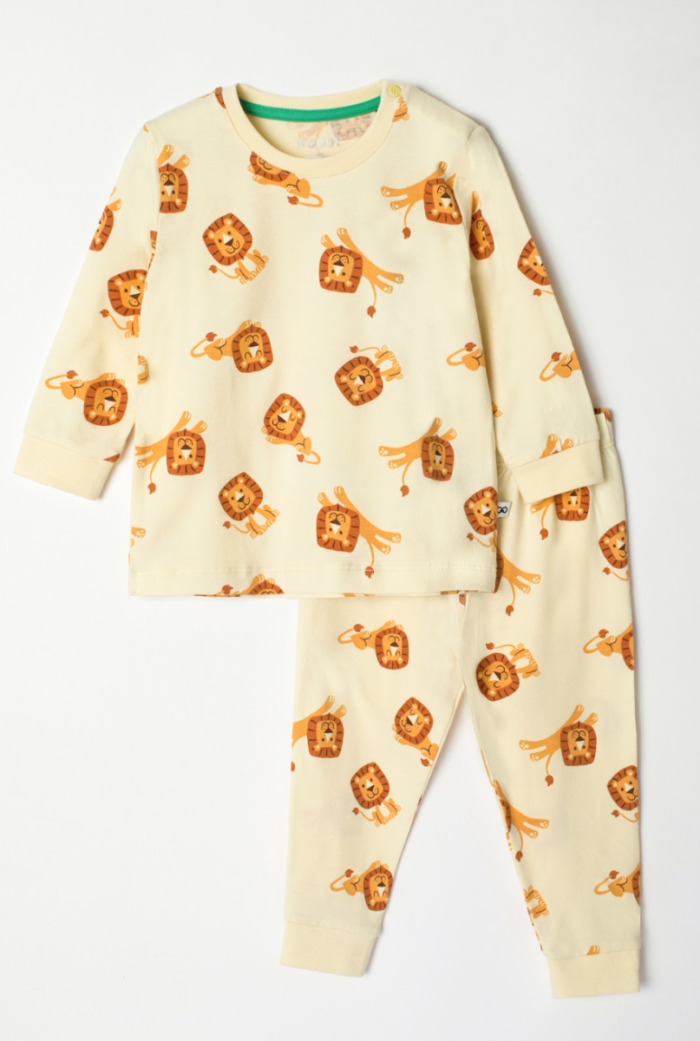 Woody Pyjama leeuw lange mouwen all over print