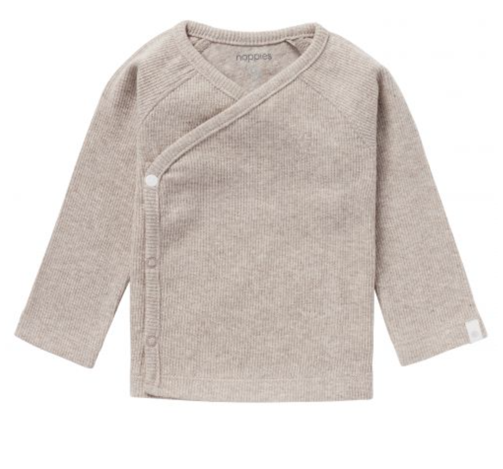 Noppies T-shirt met overslag taupe