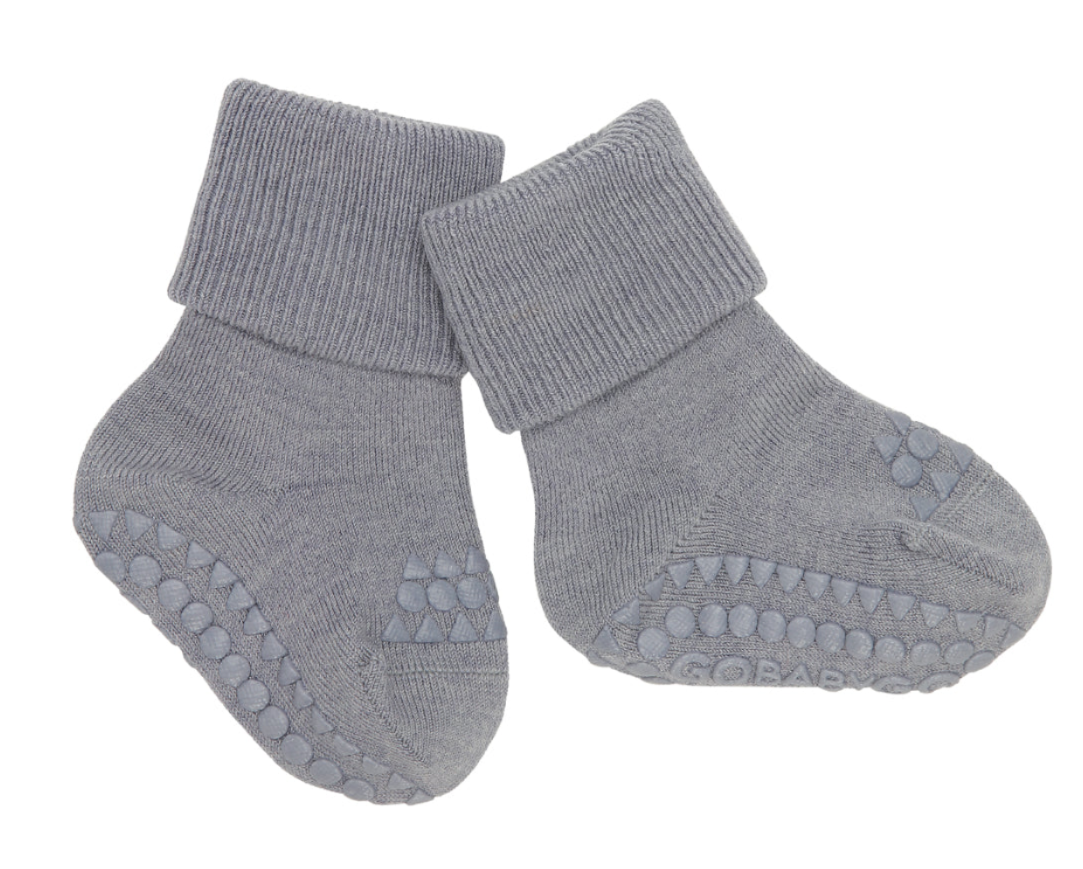 GobabyGo Anti slip socks Merino Wool grijs