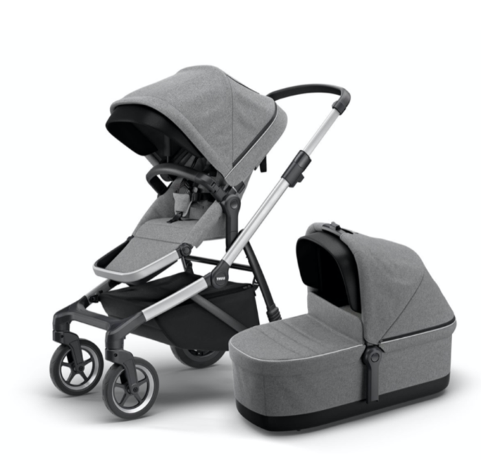 Thule Sleek kinderwagenset grey melange/ alu onderstel