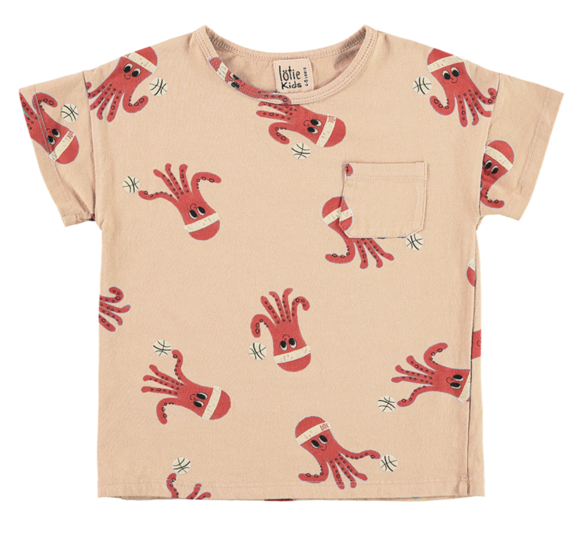 Lötiekids T-shirt Latte Octopus