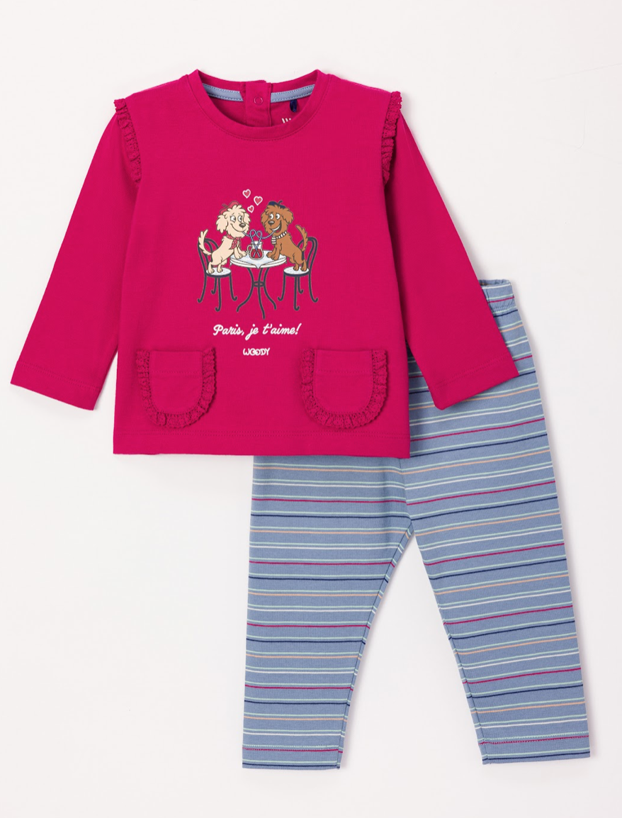 Woody Pyjama girls labradoodle rood