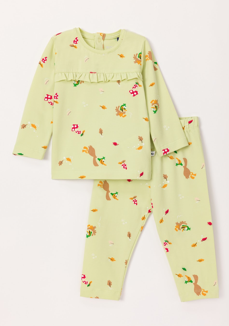 Woody Pyjama Girls eend all over print