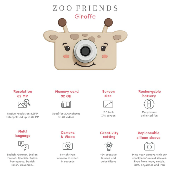 The Zoofamily Kindercamera giraf