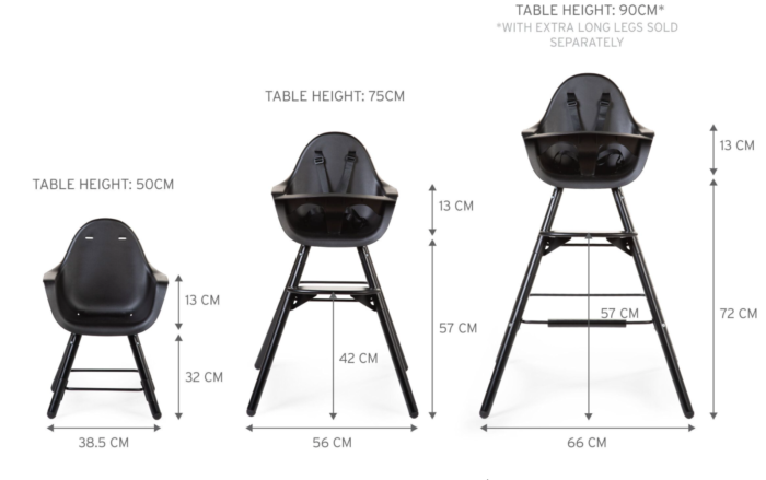 Childhome Set hoge poten Evolu 2 zwart