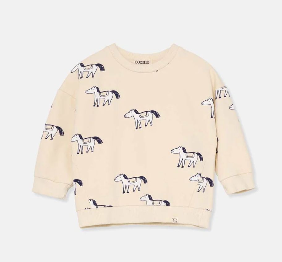 Cozmo Sweater Horses ecru