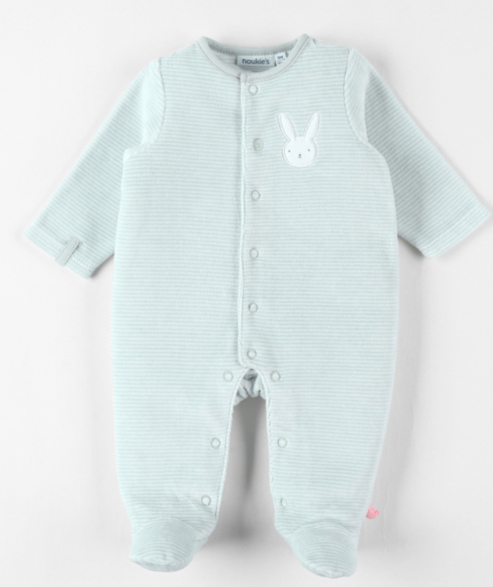 Noukie's Pyjama Velours mint gestreept