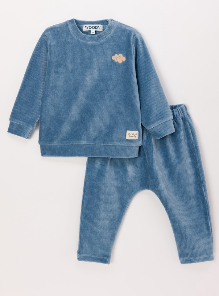 Woody My First sweater en broek blauw