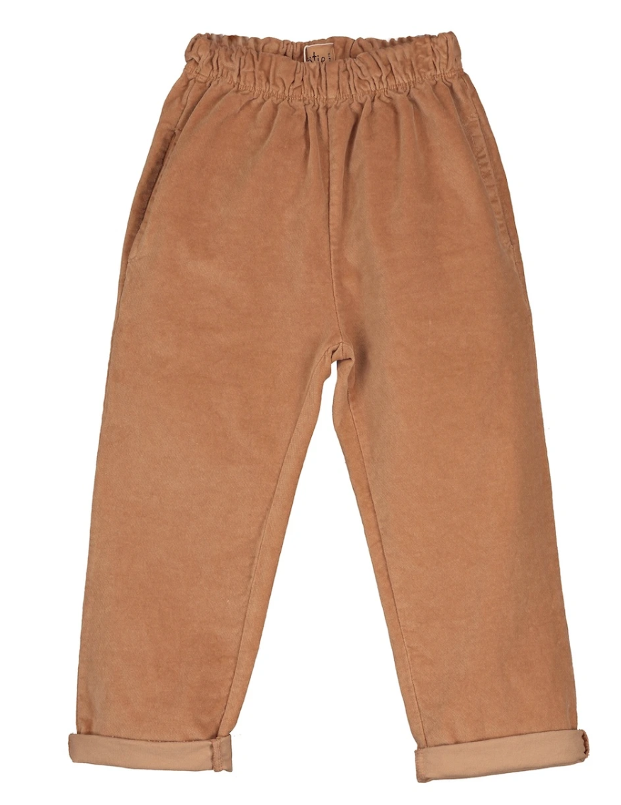 Lötiekids Broek velours bruin